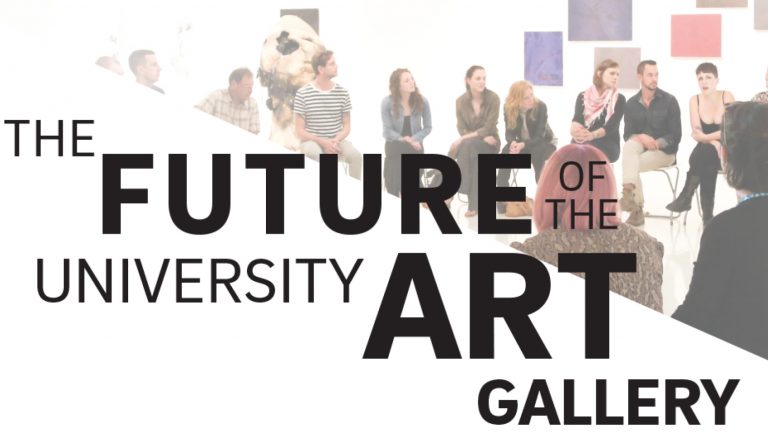 Graphic with the text "The Future of the University Art Gallery"