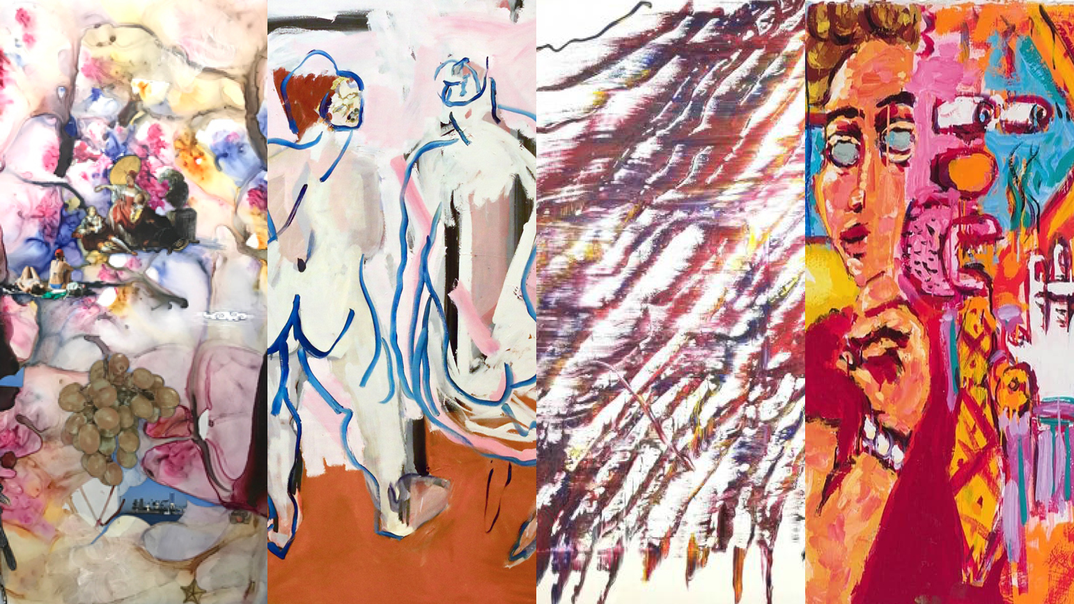 Four images of abstract paintings
